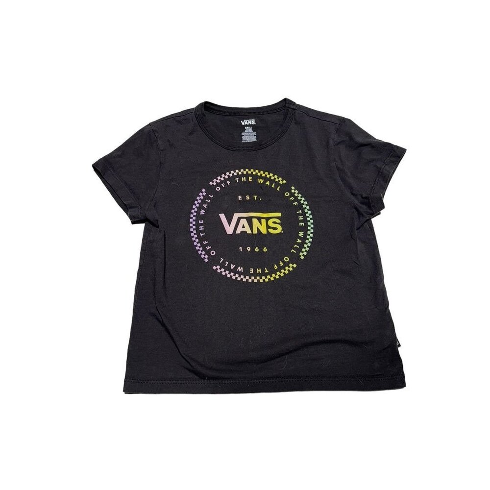 Vans Cropped T-Shirt Black Size Small